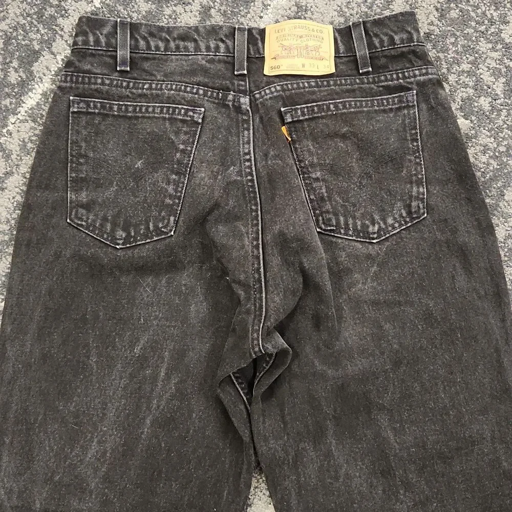 Vintage 1995 Levi's 560 Loose Fit Tappered Leg Orange Tab Denim Jeans 33 x 34